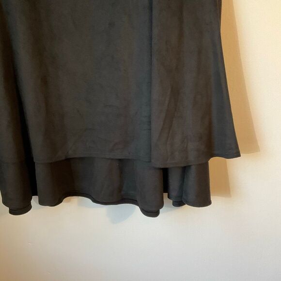 J Jill Maxi hi-low Faux Suede Black Skirt, XL. NWT. Elegant - Picture 4 of 12